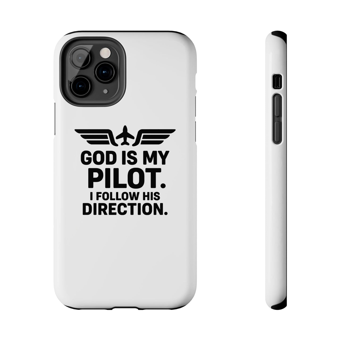 God Is My Pilot I Follow His Direction phone case | Christian aviation design