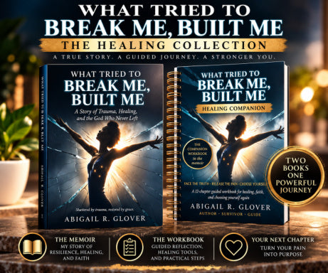 The Healing Collection promotional image showing the memoir and Healing Companion by Abigail R. Glover.