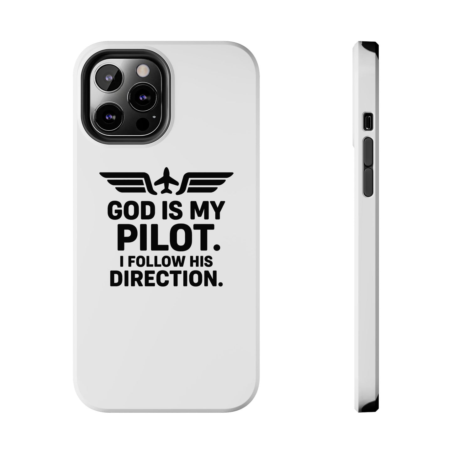 God Is My Pilot I Follow His Direction phone case | Christian aviation design
