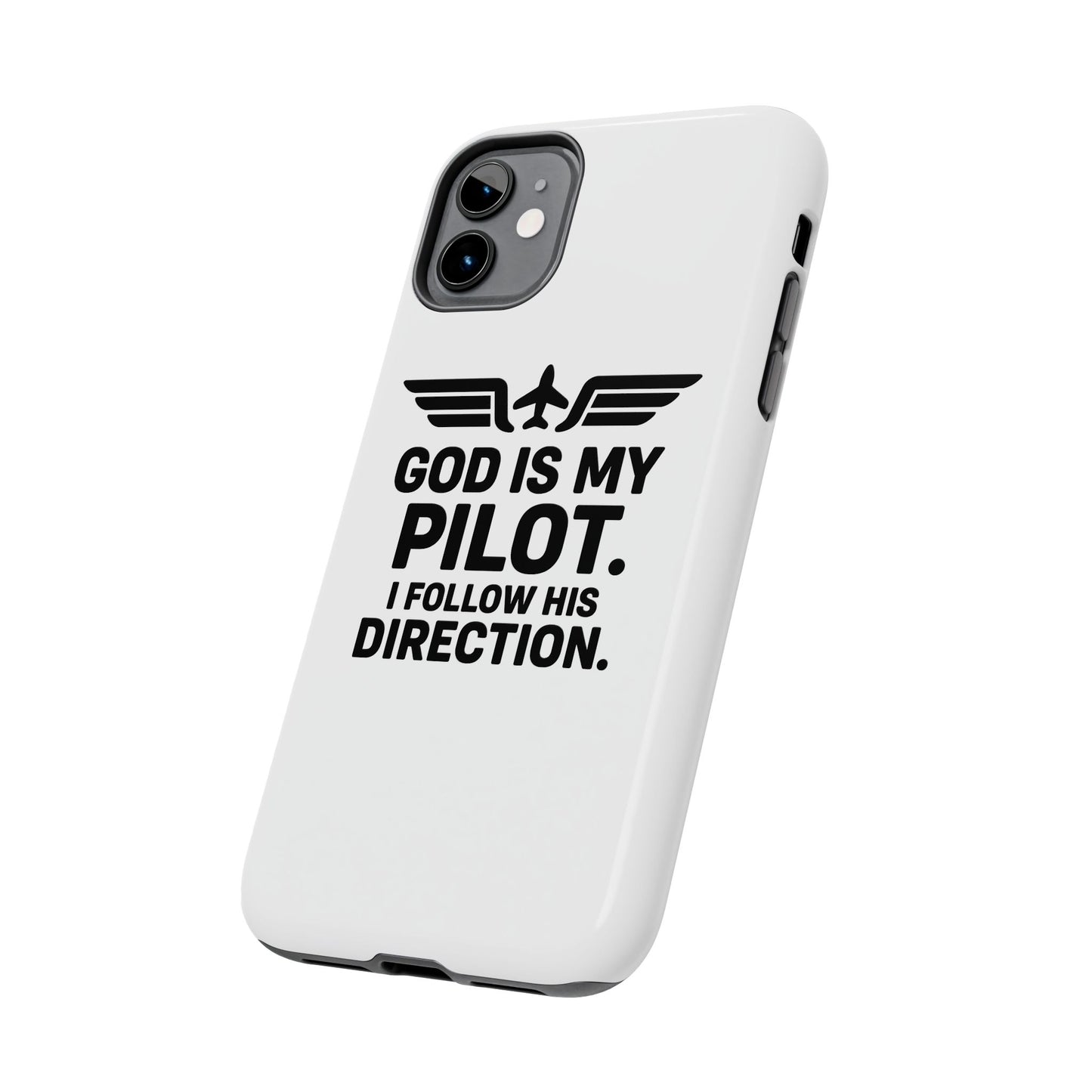 God Is My Pilot I Follow His Direction phone case | Christian aviation design