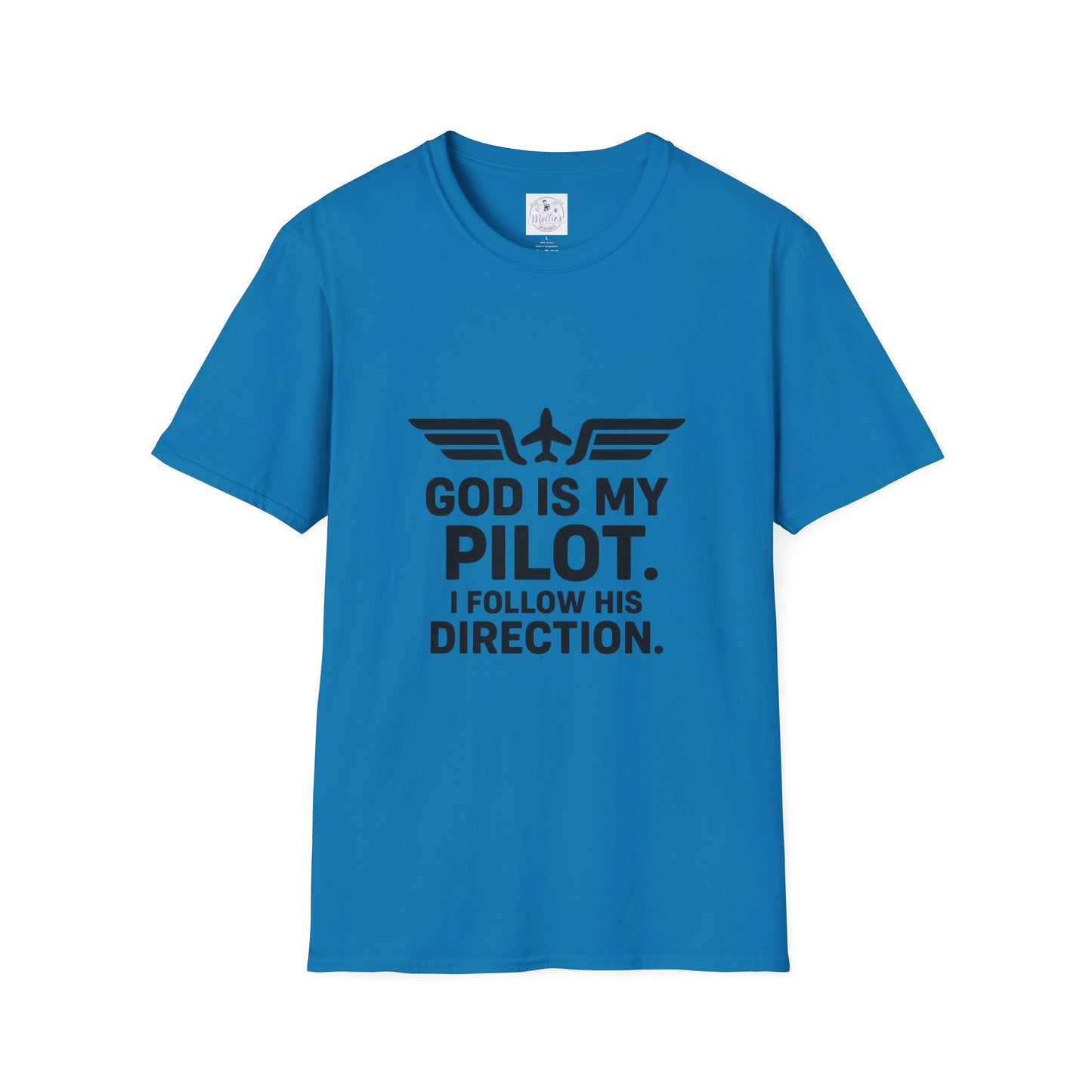 God Is My Pilot T-Shirt | Christian Pilot Shirt | Aviation Faith Tee | Airplane Lover Gift | Inspirational Christian Gift