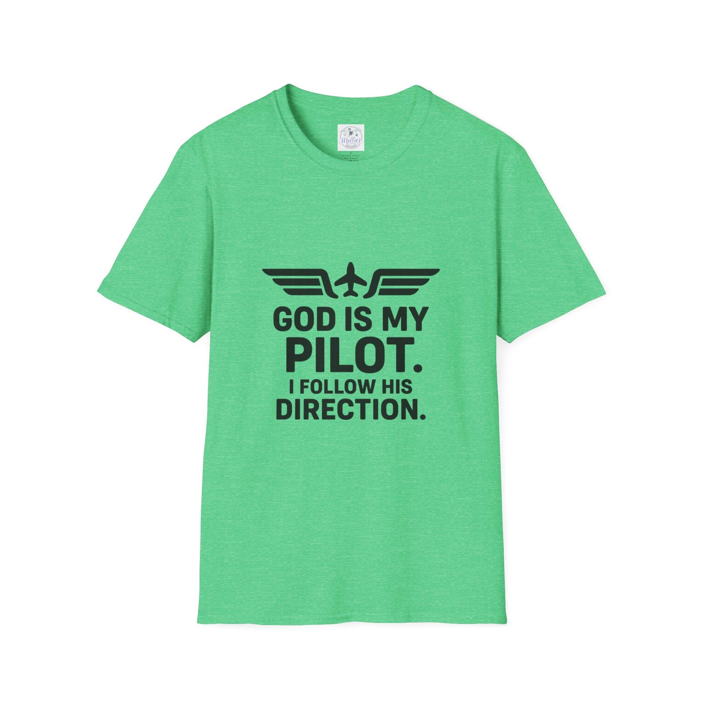 God Is My Pilot T-Shirt | Christian Pilot Shirt | Aviation Faith Tee | Airplane Lover Gift | Inspirational Christian Gift