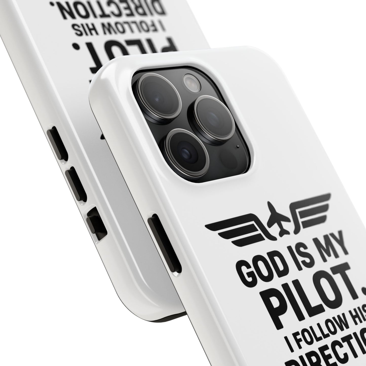 God Is My Pilot I Follow His Direction phone case | Christian aviation design
