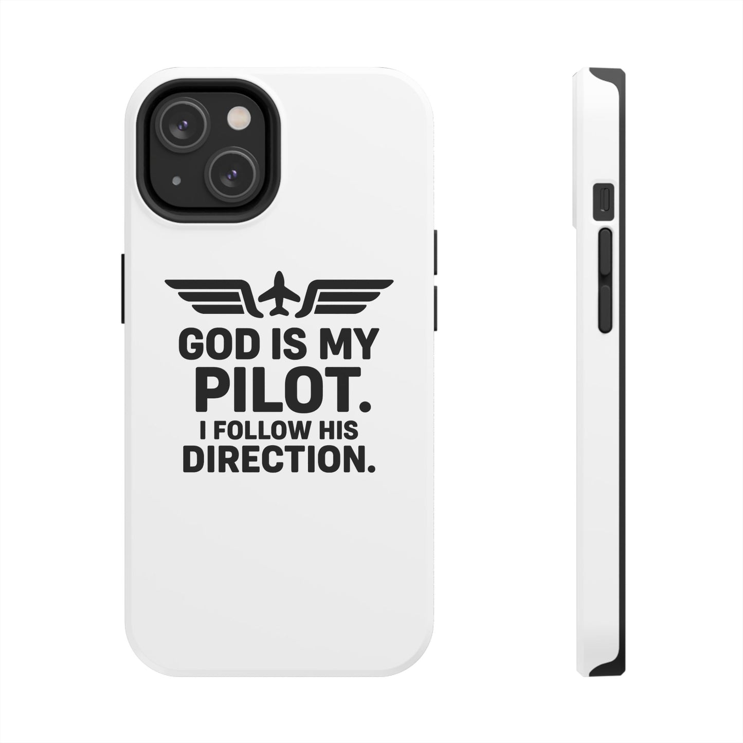 God Is My Pilot I Follow His Direction phone case | Christian aviation design