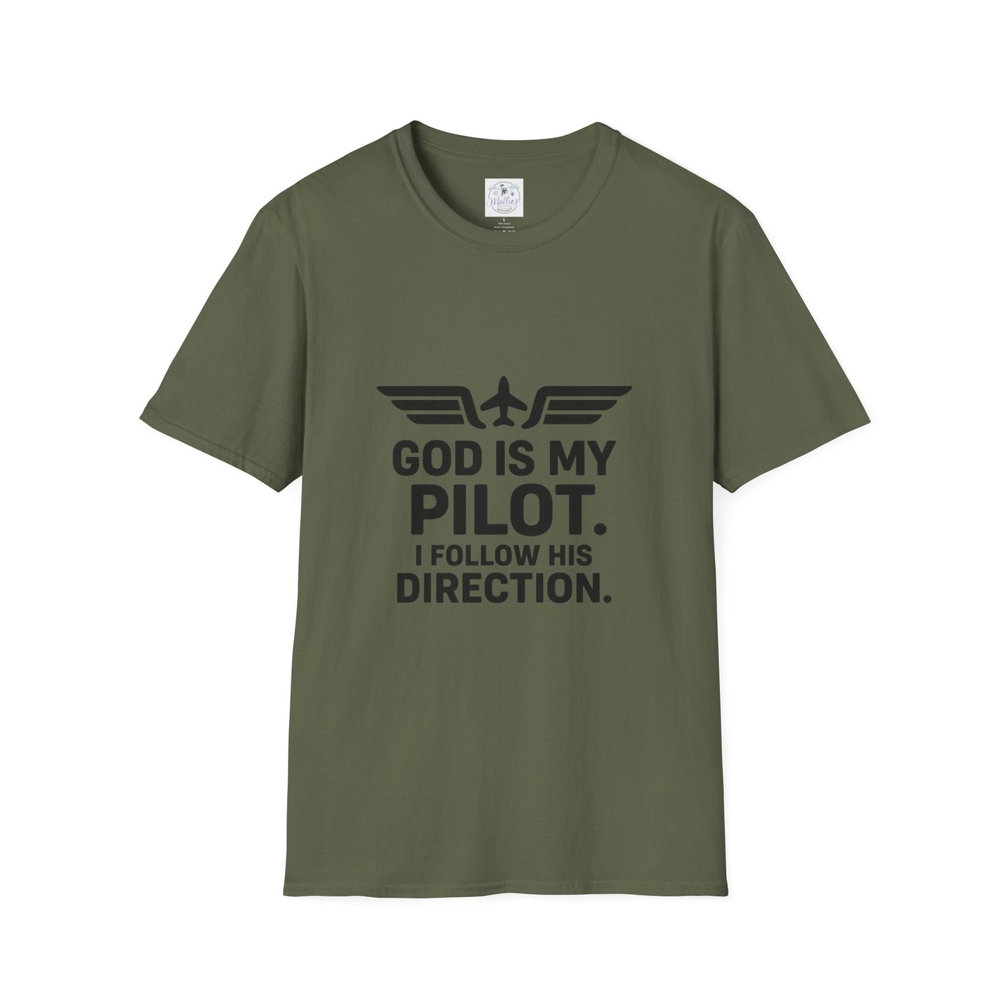 God Is My Pilot T-Shirt | Christian Pilot Shirt | Aviation Faith Tee | Airplane Lover Gift | Inspirational Christian Gift