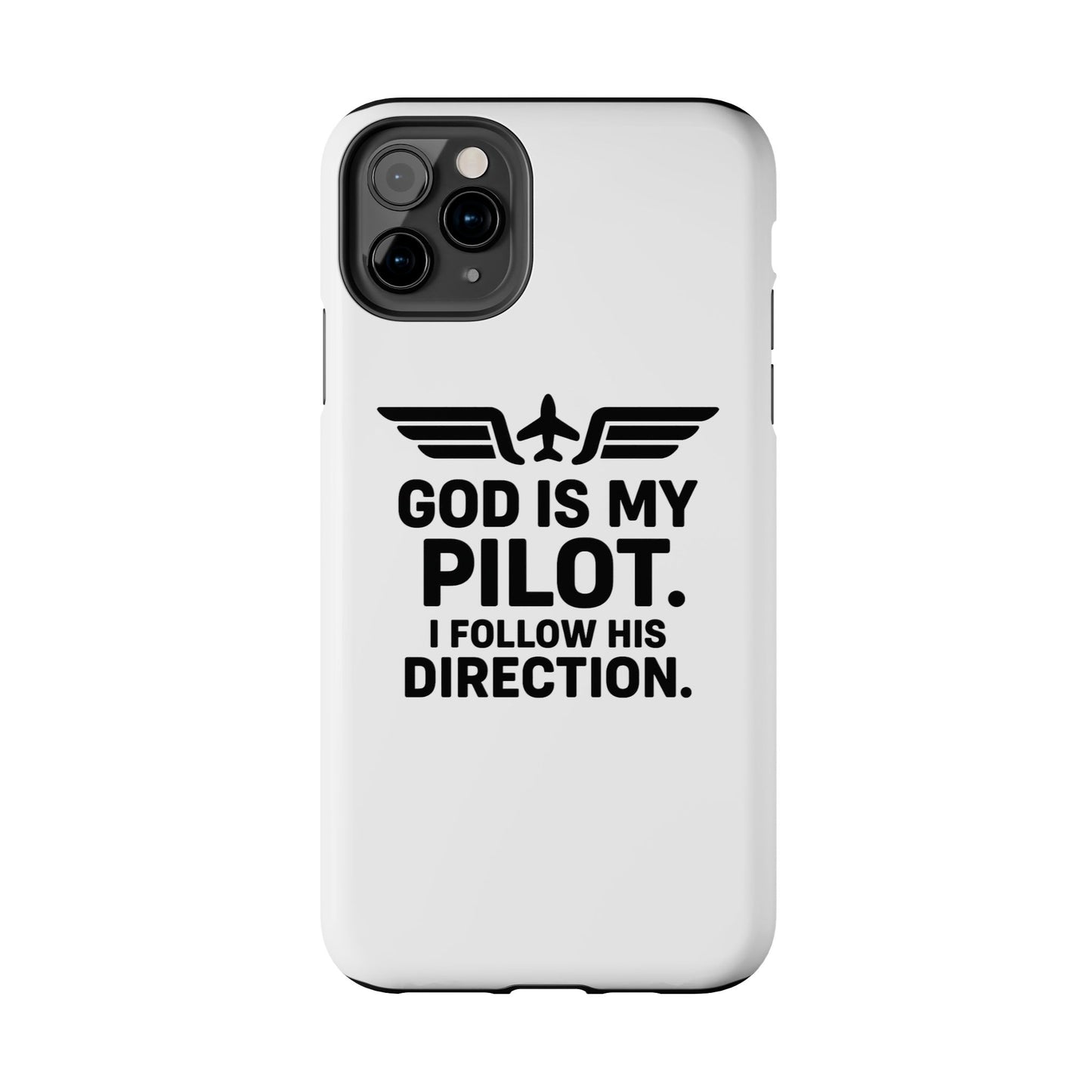God Is My Pilot I Follow His Direction phone case | Christian aviation design