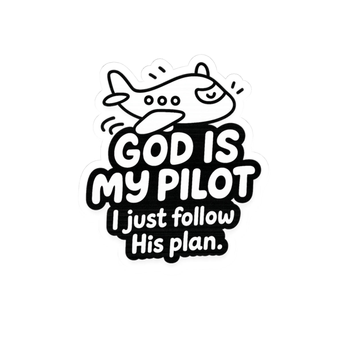 God Is My Pilot Airplane Sticker | Christian Aviation Vinyl Decal
