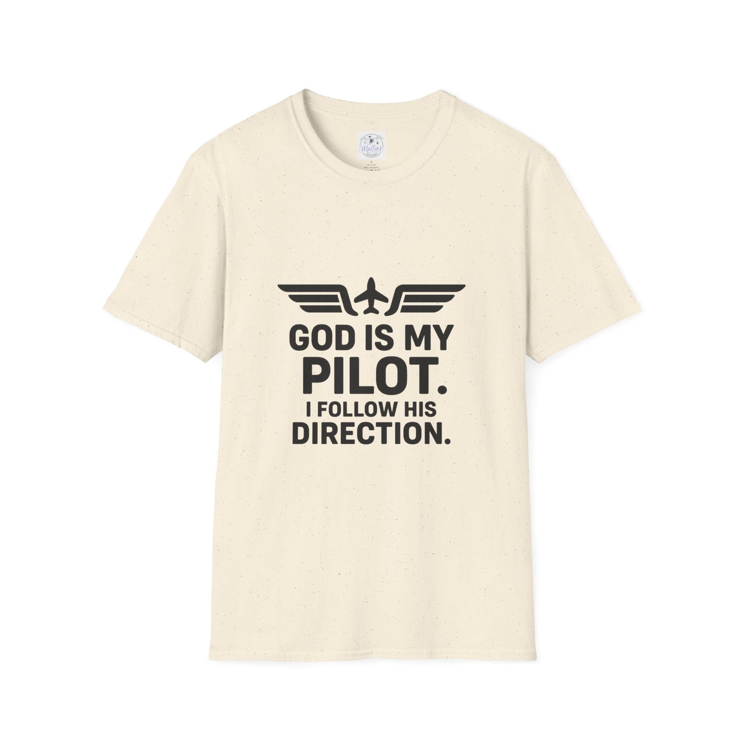 God Is My Pilot T-Shirt | Christian Pilot Shirt | Aviation Faith Tee | Airplane Lover Gift | Inspirational Christian Gift