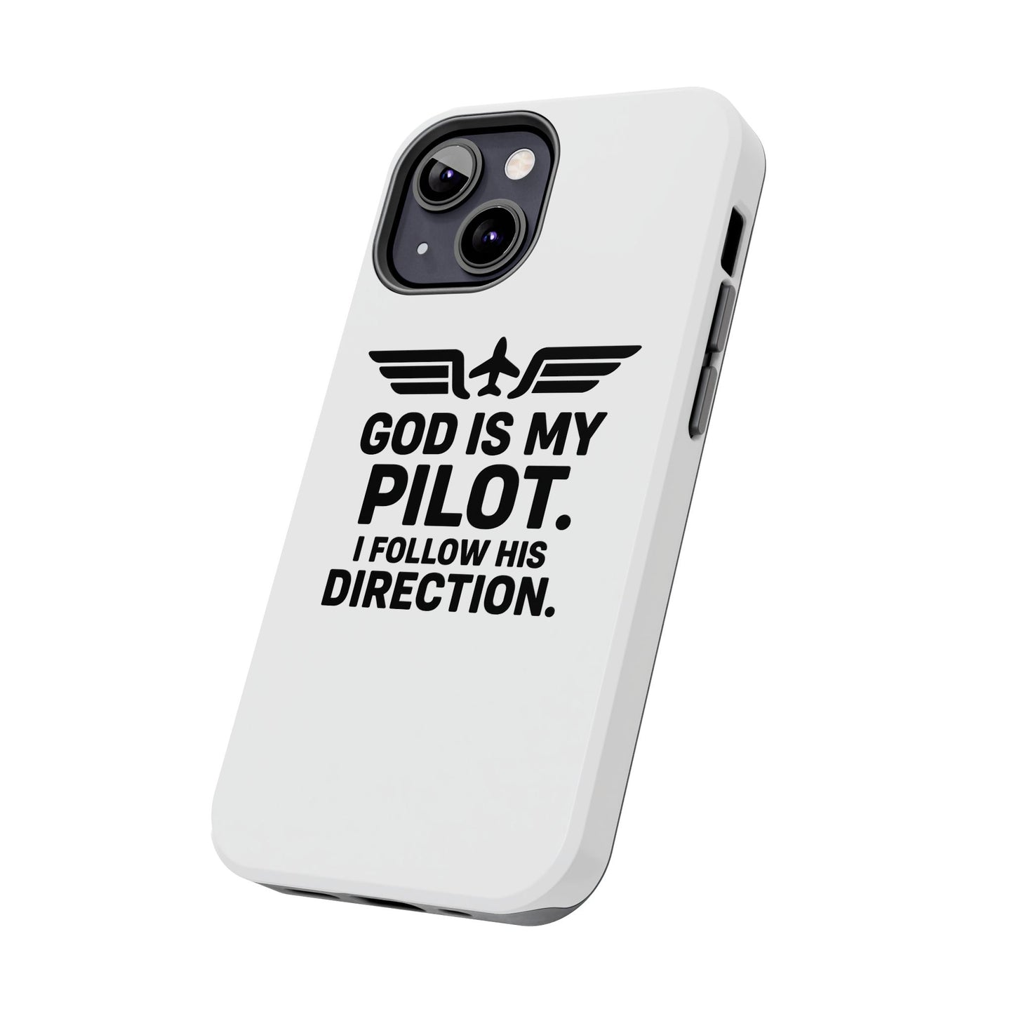 God Is My Pilot I Follow His Direction phone case | Christian aviation design