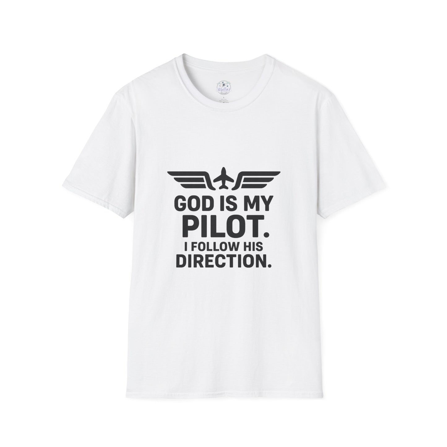 God Is My Pilot T-Shirt | Christian Pilot Shirt | Aviation Faith Tee | Airplane Lover Gift | Inspirational Christian Gift