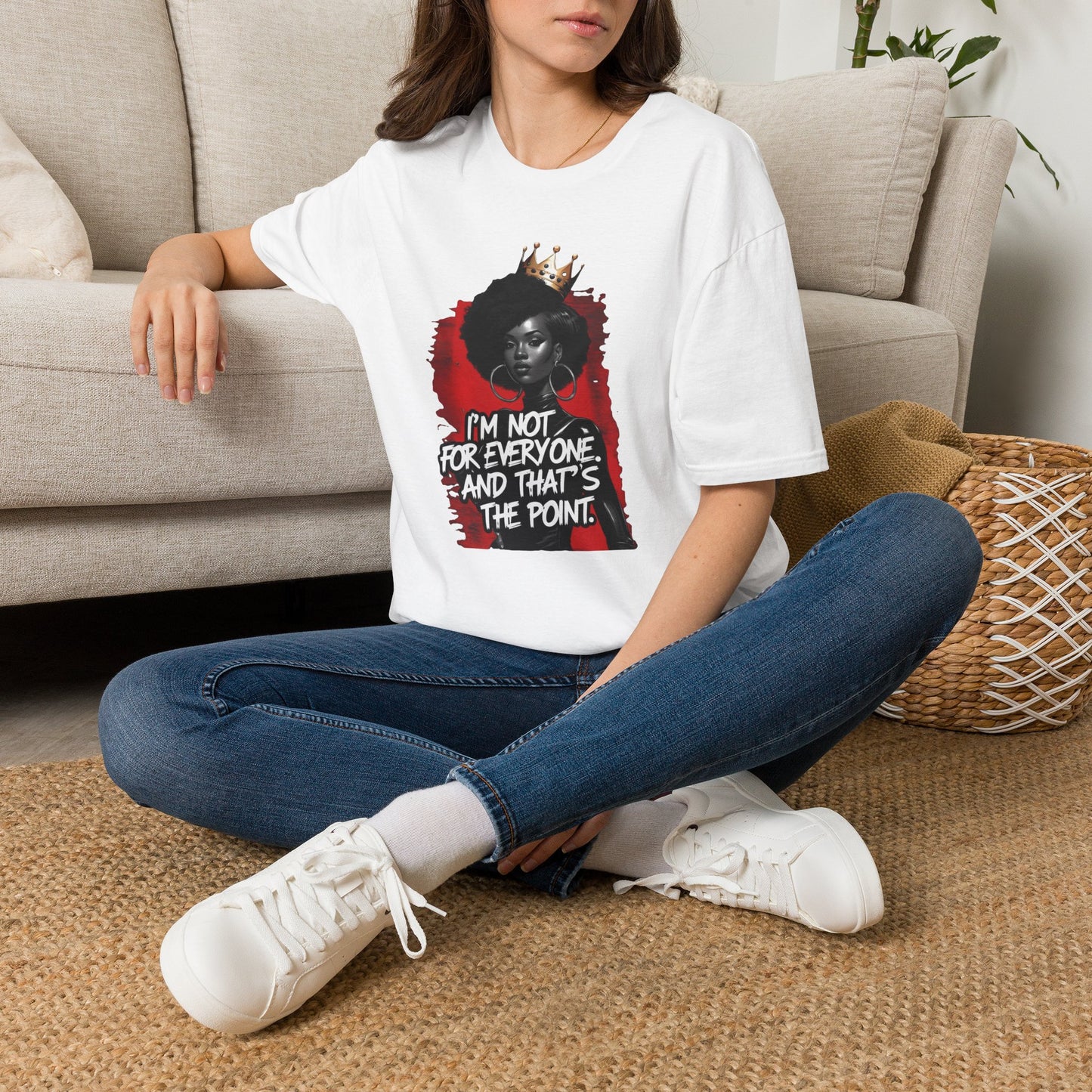 Crowned Queen "I'm Not For Everyone" T-Shirt | Bold Black Woman Empowerment Tee