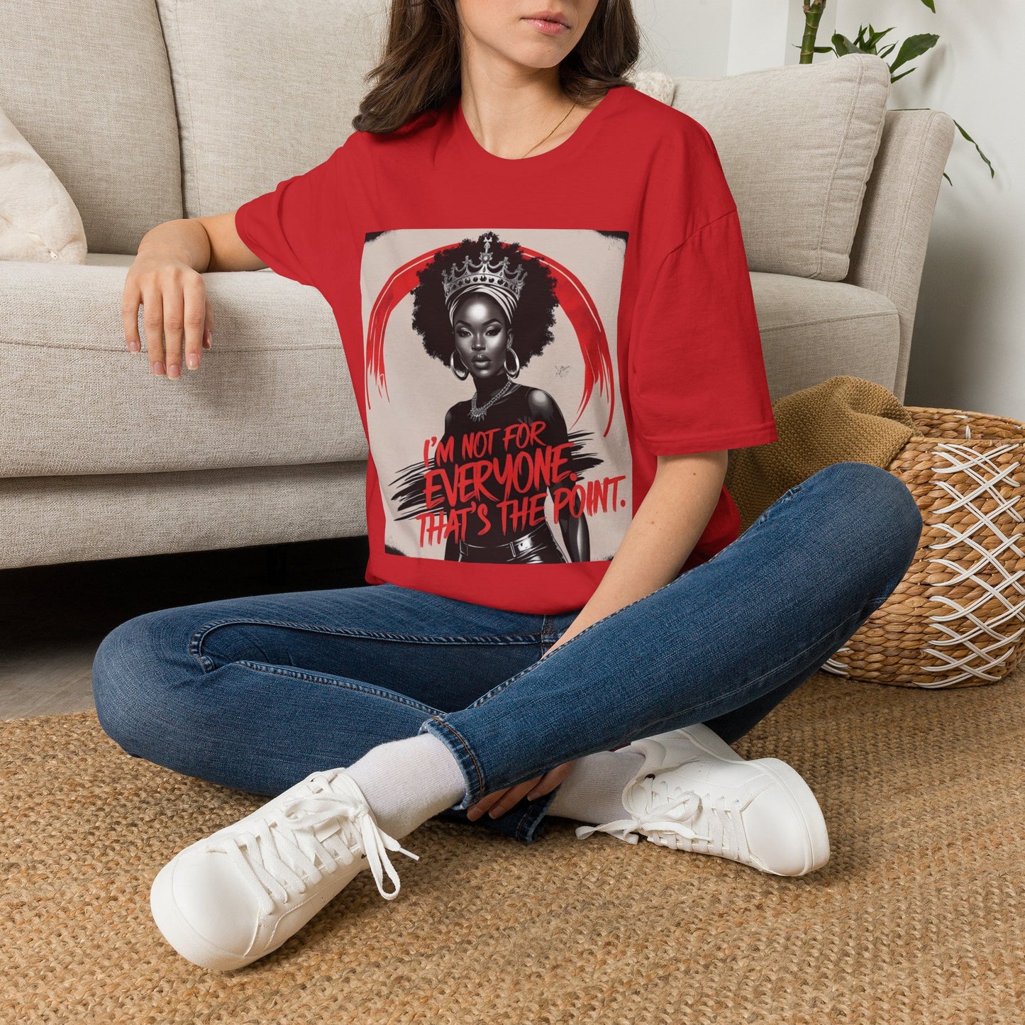 Crowned Queen Graphic Tee – “I’m Not For Everyone. That’s the Point.” | Bold Black Woman Empowerment T-Shirt
